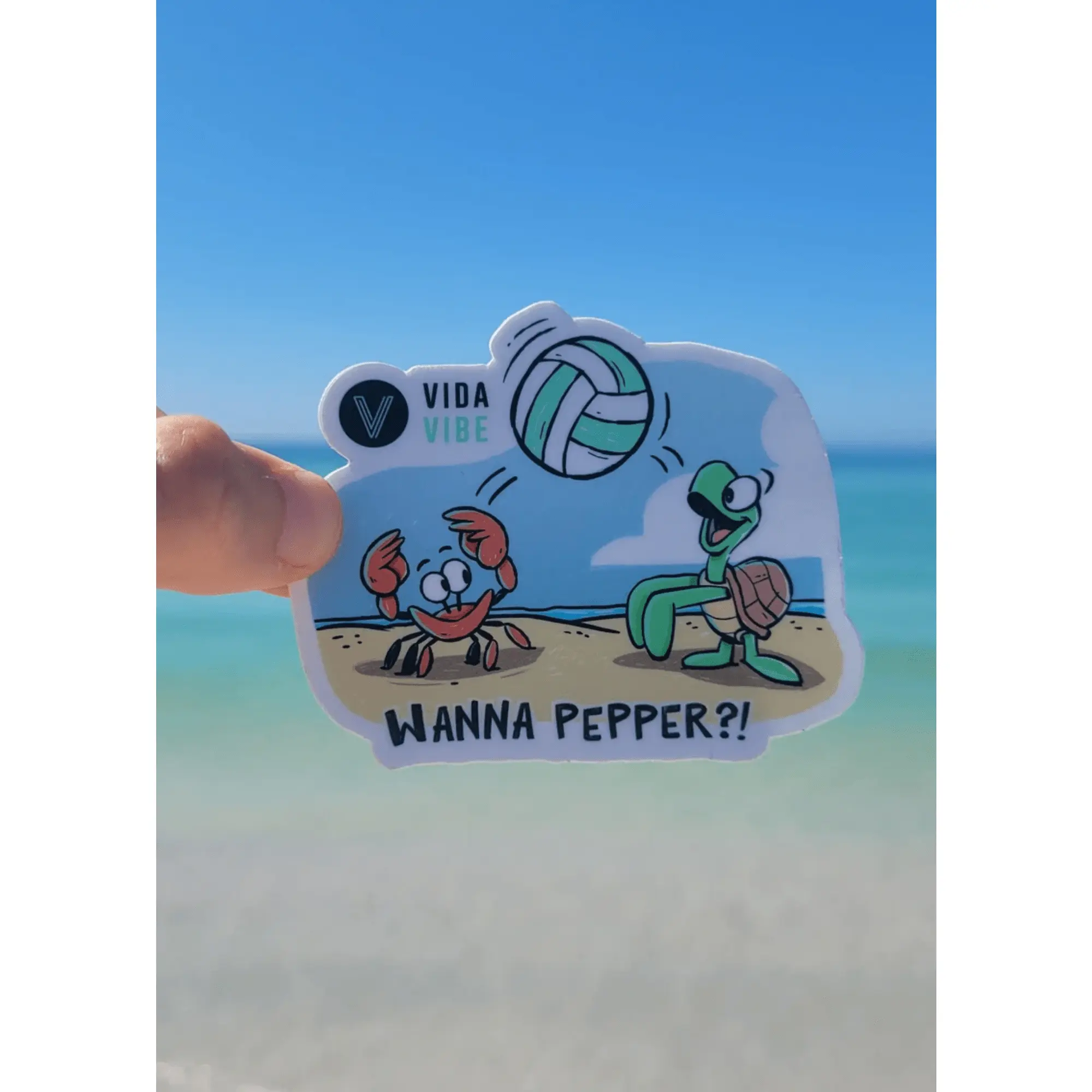 Ornamental Wanna Pepper Volleyball Tile Sticker