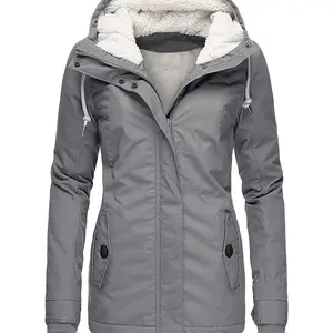 Women's Fleece Hooded Winter Coat Long Warm Fleeced Lined Long Jackets Military Thicken Parka Jacket