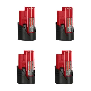 4 Pack 3Ah 12V Lithium Battery Compatible for Milwaukee 12V Battery, Compatible for Milwaukee M12 Battery 12 Volt Cordless Tools 48-11-2401 48-11-2412 48-11-2411 48-11-2420 48-11-2440 TikTokShopBlackFriday