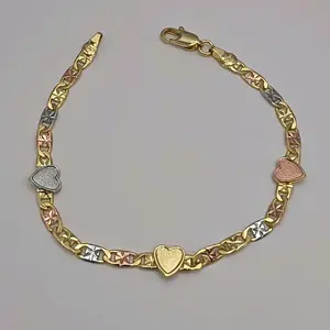 HEART'S BEAUTIFUL Three Colors bracelet new style gold plated.7½inches fashion design