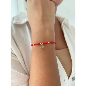 Small Plain Charm Gold Cross Knots Bracelet