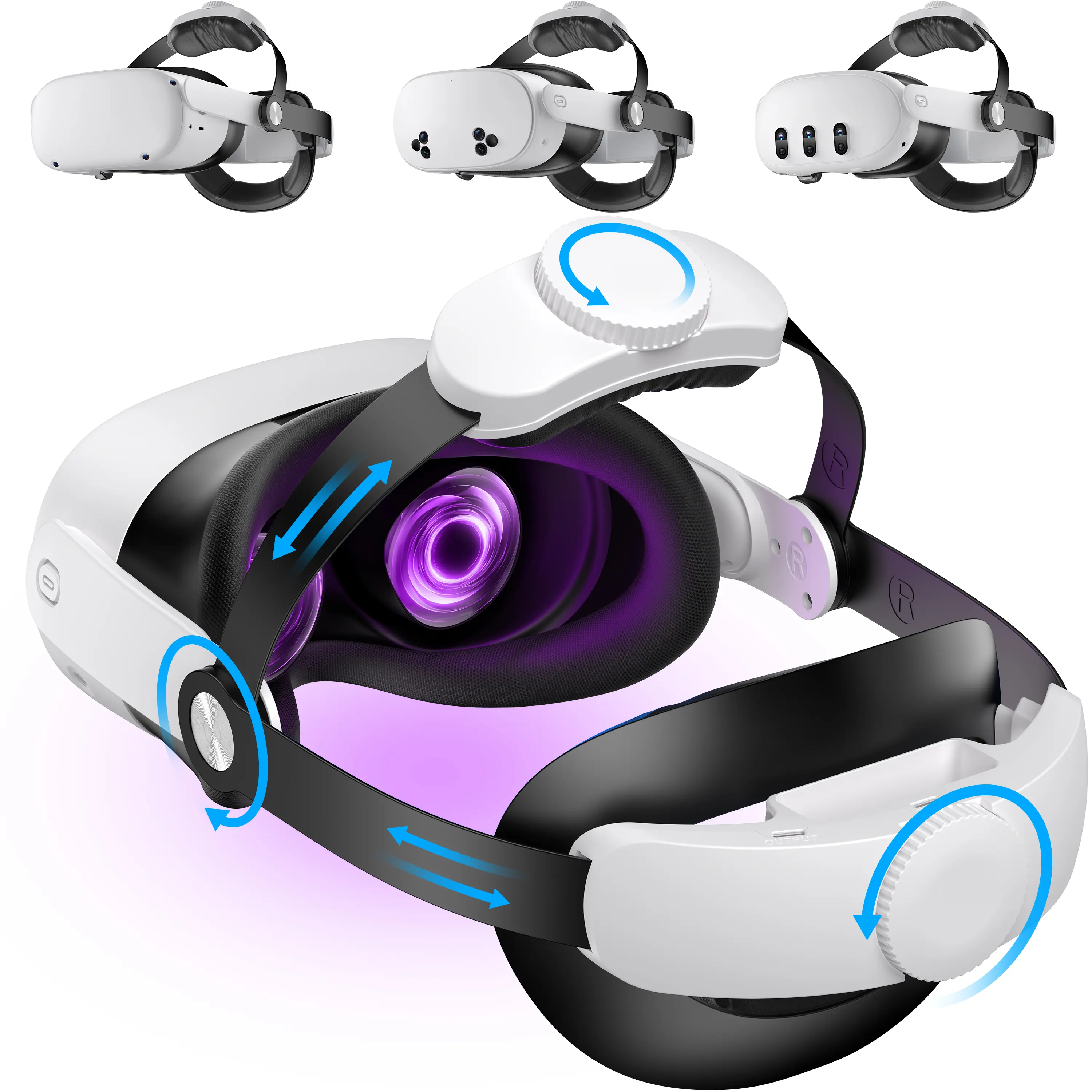BEBONCOOL Adjustable VR Head Harness for Meta Quest 2/3, Dual Compatibility Plastic Accessory with 4-Way Micro-Adjustment, Ergonomic Frame, Memory Foam Washable Padding, 45° Flip-Up Hinge, Durable Build, Included Screwdriver & Cleaning Cloth, Vr Accessori