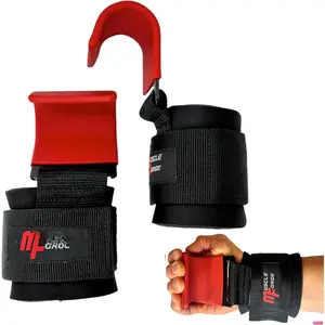 Weight Lifting Hooks for Men & Women - Heavy Duty Lifting Wrist Straps with Hook Grips for Weightlifting - Gym Grips for Weight Lifting, Pull Ups & Deadlift Support