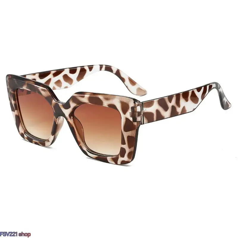 Women's 4-Pcs Oversized Square Sunglasses, Trendy Tortoise Shell Eyewear for Streetwear, UV Protection Durable Shades for Street Style & Outdoor Use, Trendy European-American Unisex Internet Celebrity Sunglasses, Fashionable Frames Sunglasses,summer