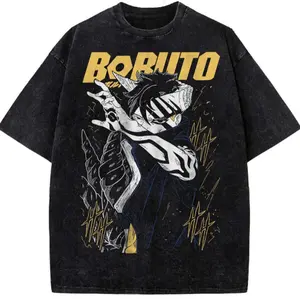 Kawaki Uzumaki Shirt, Kawaki Uzumaki Karma Mode T-Shirt, Boruto Shirt, Vintage Two Blue Vortex Design Tee, Kawaki Boruto Karma Shirt, Retro Anime Streetwear Unisex Cotton Gift For Fan Ninja Lovers