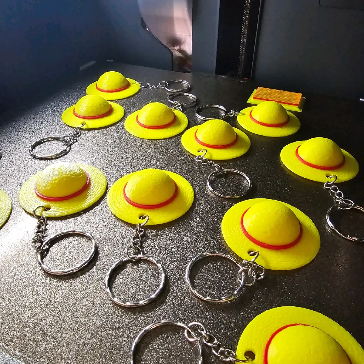 Plastic One Piece Luffy Straw Hat Keychain