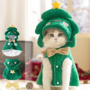 Cat Autumn Winter Christmas Warm Thickened Elk Cloak for Small Dogs Halloween & Christmas Theme Funny Pet Clothes Unique Design Cozy Fit costume