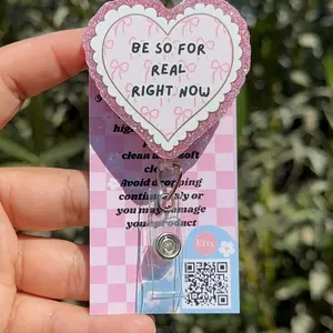 Be so for real right now Badge Reel | Funny Badge Reel | Nurse Badge Reel | retractable badge reel | funny id holder | pink glitter reel
