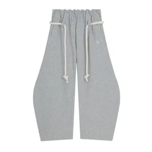 Aelfric Eden Baggy Wide Leg Pants for Women Casual Elastic Waist Lantern Trouser Sweatpants Womenswear Everyday Comfortable Nautical Rope Drawstring Unisex Fit 155-185cm