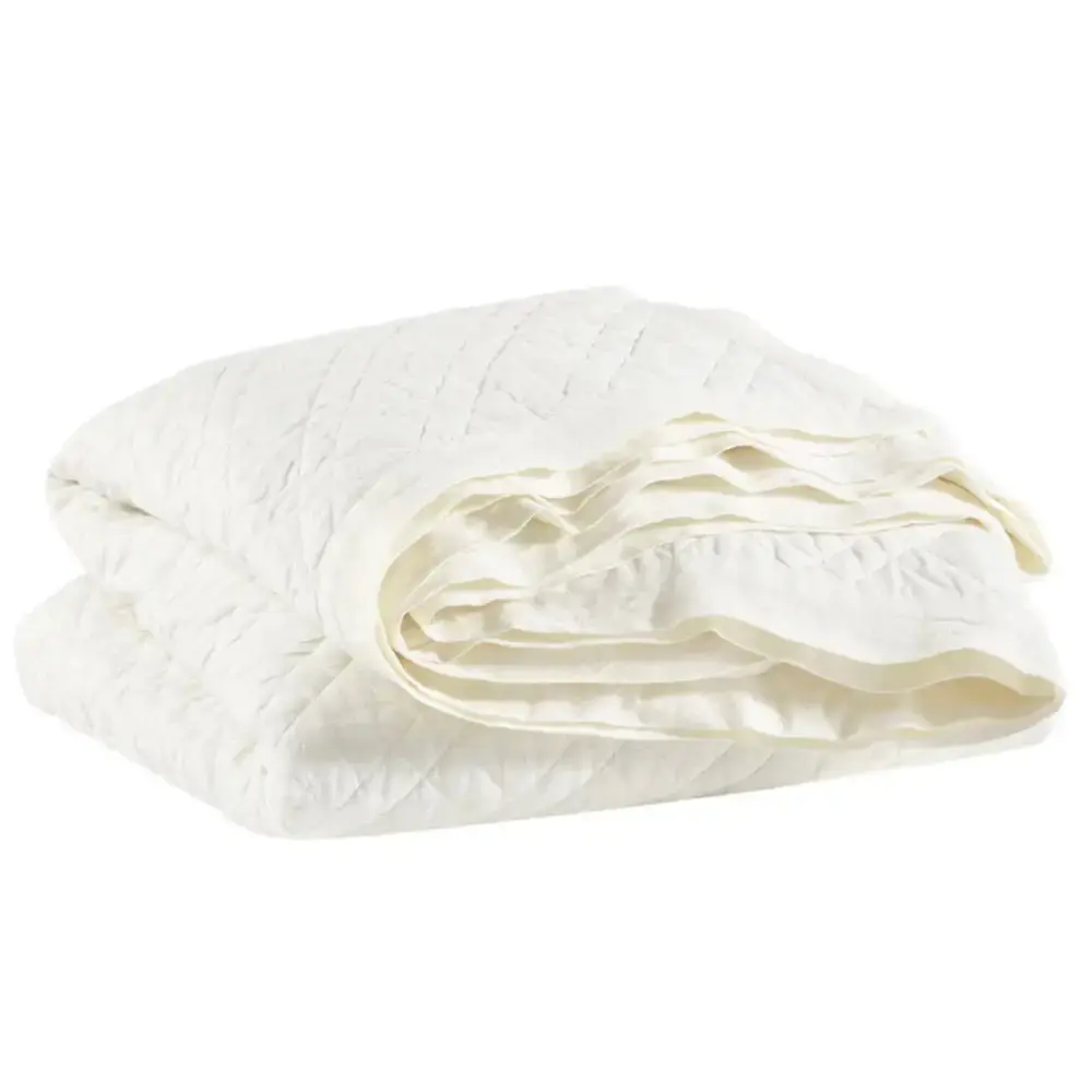 Washed Linen Quilt, Ivory