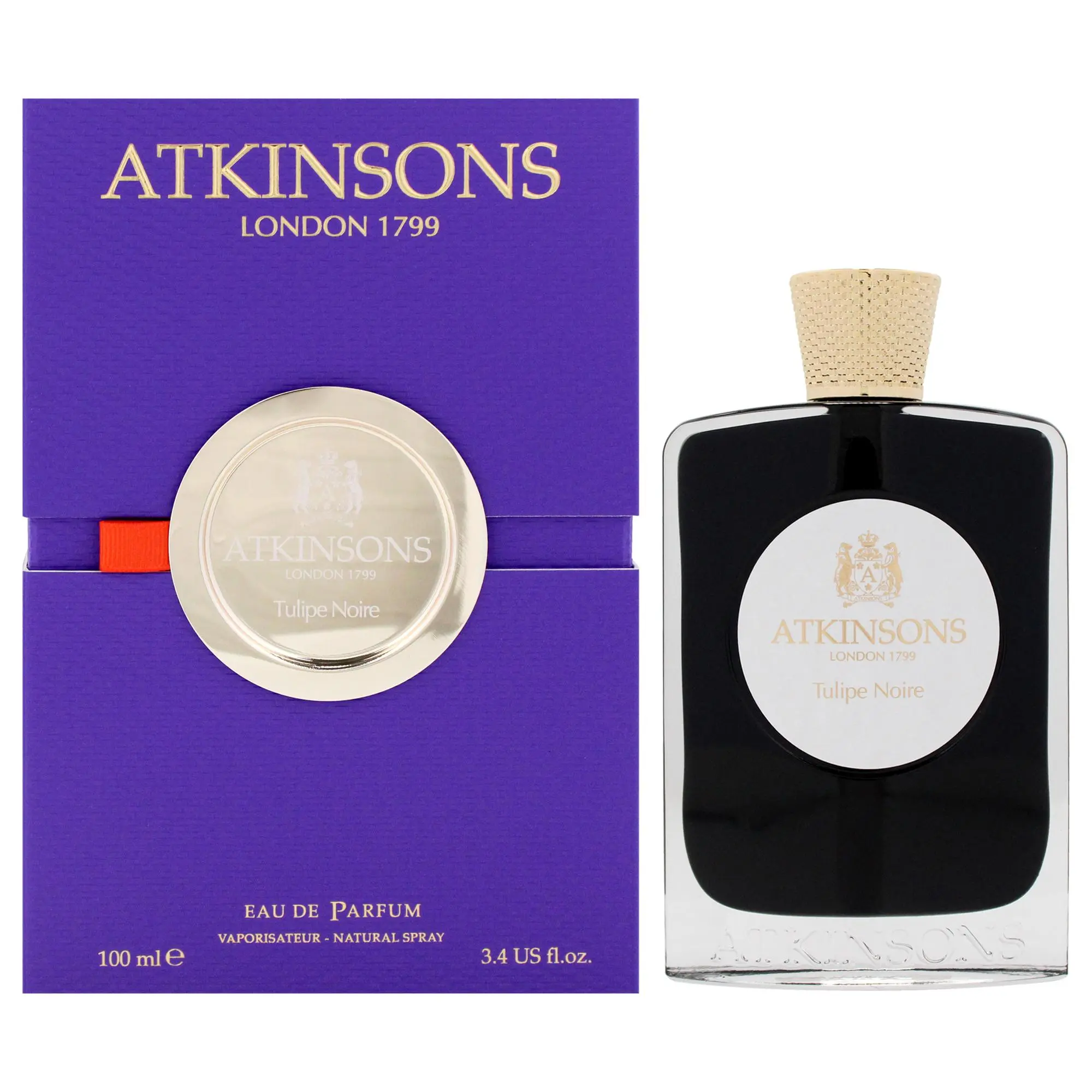Atkinsons Tulipe Noire Women's Fragrance - 3.4 oz (100ml) EDP Natural Spray, Purple Box
