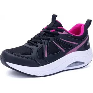 Women's summer breathable walking shoes with arch support. Slip-resistant, classic black/white multi-color design. Ideal for running & foot pain relief.US sizes 5.5-11