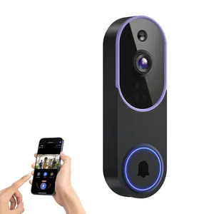 Smart Wireless Video Doorbell Camera with Cloud Storage, 2.4GHz Wi-Fi, Built-In Rechargeable Battery, Two-Way Audio, Infrared Night Vision, Visitor Notifications & Real-Time Motion Alerts,  Easy Setup Outdoor Security Cam