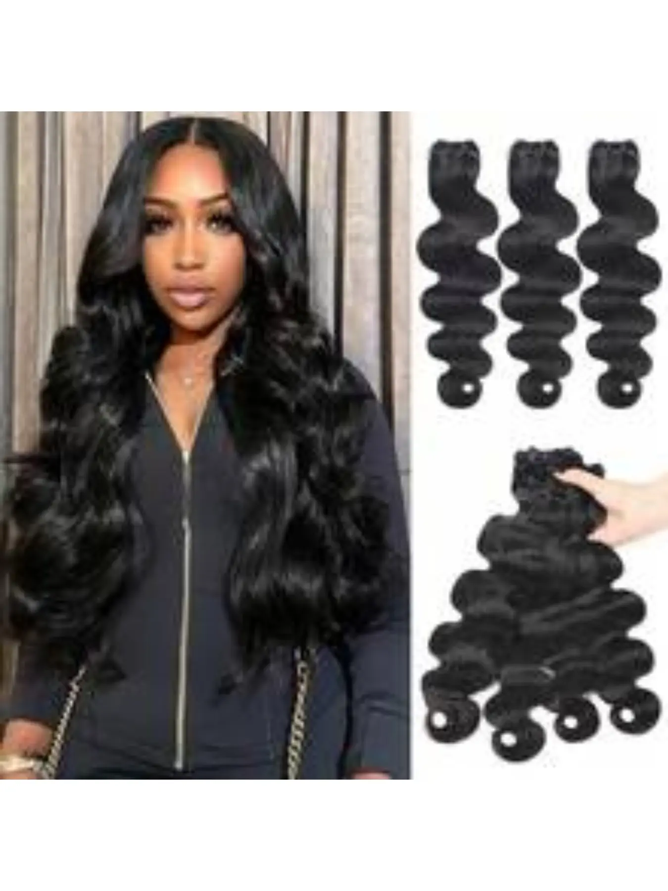 Body Wave Bundles Human Hair Brazilian Weaving Natural Black 3 Bundles Virgin Hair 30 Inch Raw Hair Extensions