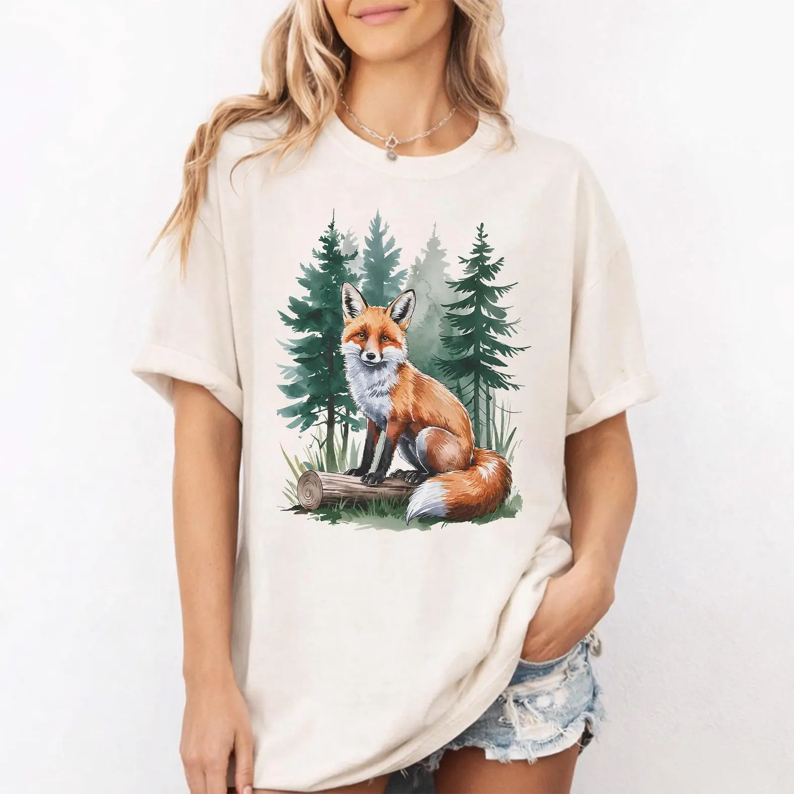 Comfort Colors Red Fox Forest Shirt, Woodland Fox Graphic Tee, Cute Wildlife Nature T-Shirt, Gift for Fox Lovers