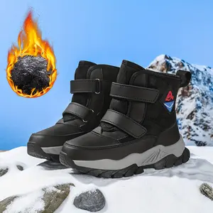 ' Warm Winter Boots with Plush Lining & Closure - Boys & Girls Heavy-Duty TPR Sole, PU Upper, Rugged Mid-Calf Hiking Snow, Ice, Outdoor & Daily Use (Black) - Easy On/Off ( &)