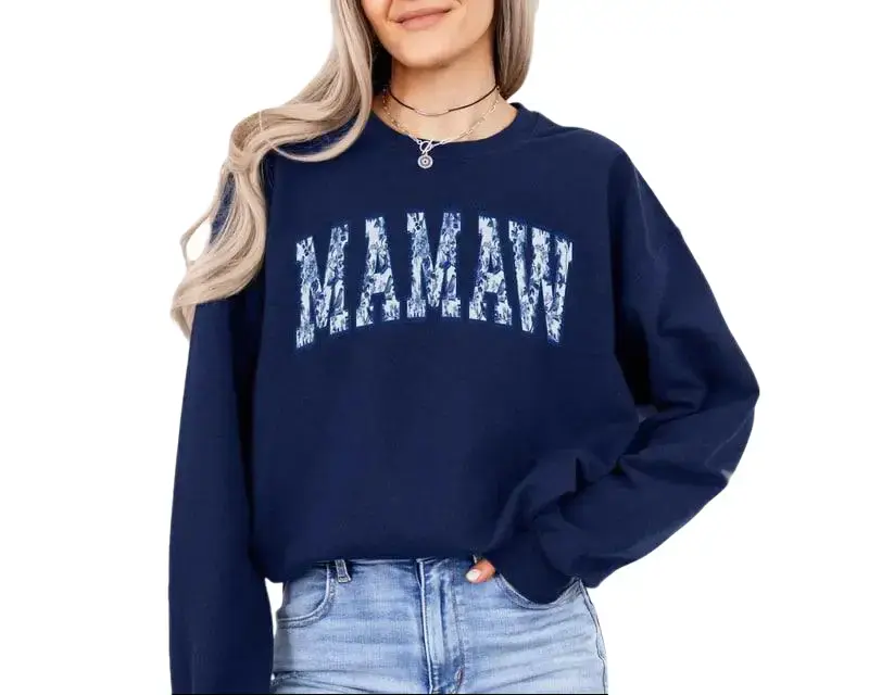 Toile De Jouy Mamaw Short Sleeve T-SHIRT or Sweatshirt , Grandma t-shirt , New Mamaw tee, Coquette Mamaw SHORT SLEEVE Tops Casual