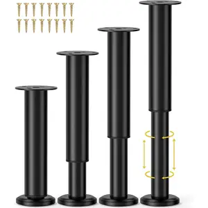 4 count Adjustable Bed Center Support  7.08-12.2 inch for Bed Frame/Bed Center Slat, Metal Adjustable Furniture  for Bed/Cabinet/Sofa/Dresser/Couch/Table, Heavy Bed  Replacement