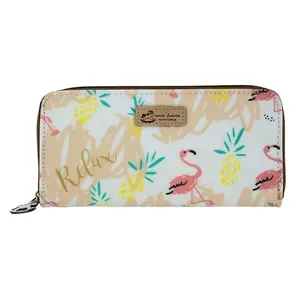 Peach Flamingo Paradise Long Wallet
