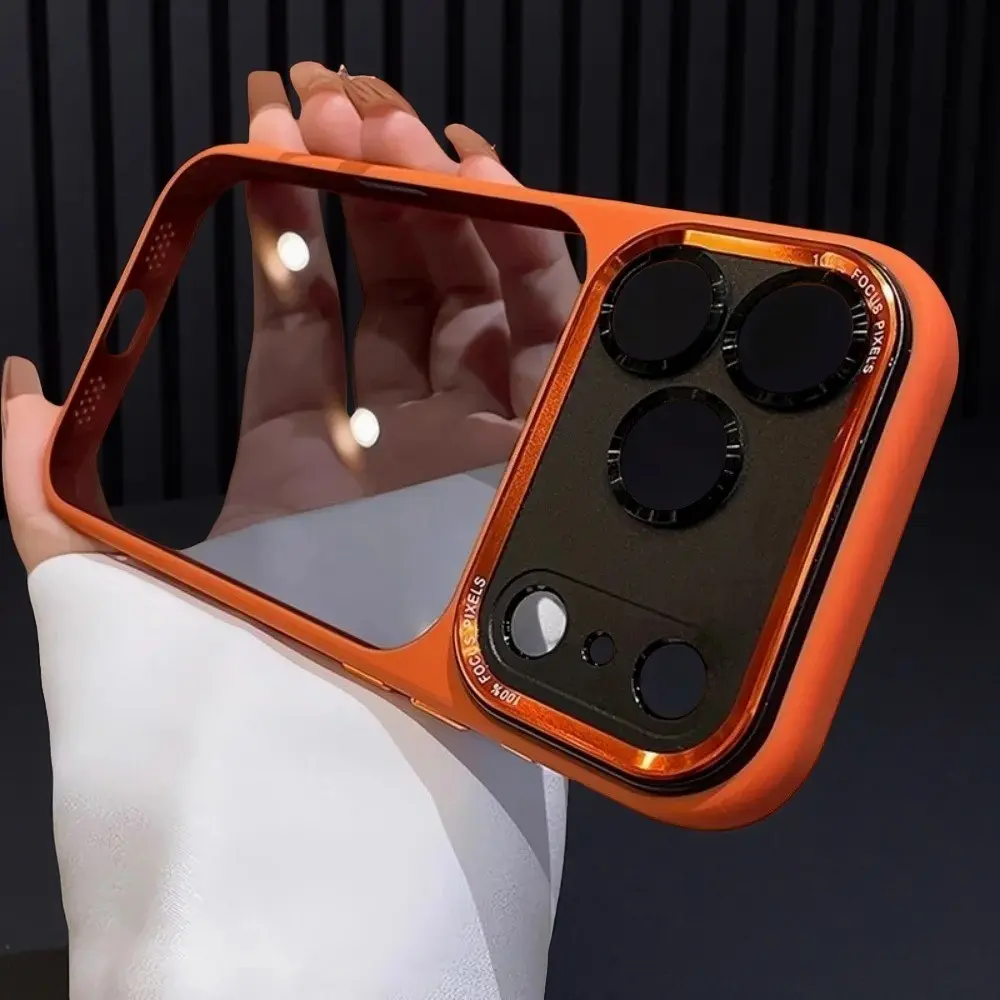 Translucent Leica Metal lens frame protective case for iPhone 17 Pro Max, 17 Pro, 17, 16 Pro Max, 15 Pro Max Acrylic hard case black, Casing, Cover, Phone Protection, Lens Protection, Smartphone Protector, Accessories Translucent Design