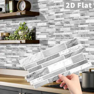 48pcs Marble Pattem Wall Sticker, Self AdhesivePeel & StickWall Decal, Waterproof & Oil-proof WallSticker For KitchenBathroom Home Office Decor