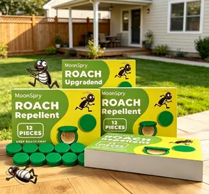 MoonSpry natural Indoor Roach Repellent Pods 12Pcs,Effective Cockroach Repeller to Keep Roaches Out, Plant-Based Safe Pest Deterrent, Easy Placement Pest Controlfor Home Kitchen Bathroom Bedroom RV, Family FriendlyRoach Prevention Solution