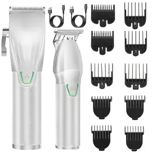 Men’s professional hair clipper, professional-grade cordless hair clipper and trimmer set, barber kit. Rechargeable beard trimmer and electric shaver for a comfortable experience