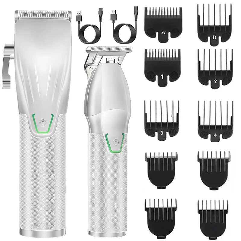 Men’s Professional Cordless Hair Clippers & Barber Equipment Set - Rechargeable Beard Trimmer, Electric Shaver, Cordless Charging Trimmer, 10 Guide Combs, 36V and Below Batteries for Body Grooming