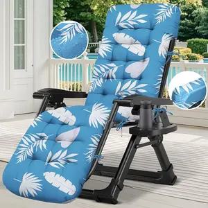 Outdoor Chaise Lounge Chair Cushion, Waterproof Cotton Zero Gravity Chair Cushions with Ties, Soft Thickened Lounge Chair Cushion for Indoor & Outdoor Furniture 66 x 21 x 4 Inches