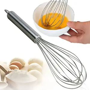 Stainless Steel Balloon Wire Whisk Manual Egg Beater Mixer Kitchen Baking Utensil Milk Cream Butter Whisk Mixer Handheld Egg Beater Kitchenware Kitchen Gadgets