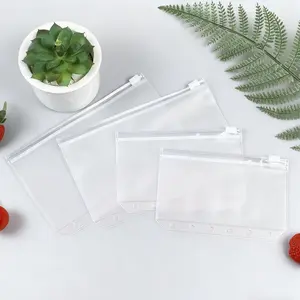 10 Pack A5/a6 6-Hole Ring Zipper Pouches, Transparent Waterproof PVC Document Bag, Notebook Pen Case, File Folder Organizer, Waterproof Storage Bag, Zippered Storage, Organizational Zipper Storage