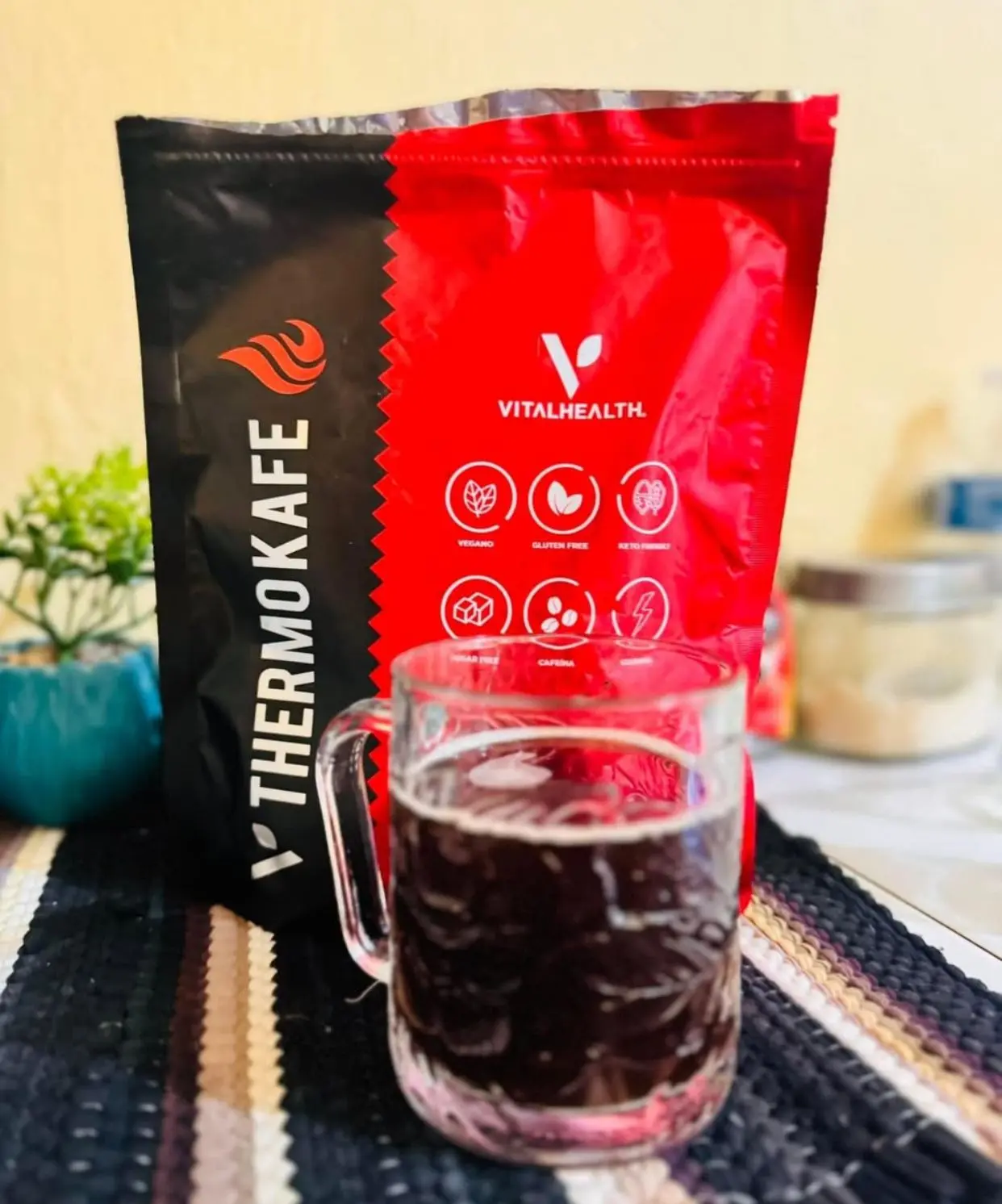 Vital Health THERMOKAFE by Vital Health Global from Mexico - Gourmet Black  Coffee with L-Carnitine & Guarana - Sugar Free, Keto Friendly, 150g