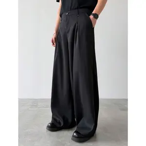 Men's Dress Trousers, Wrinkle-Free Golf Trousers, Flat Front Panel, Business Casual Trousers, Formal Black