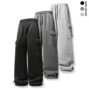 Men's Loose Fit Straight-Leg Joggers - Soft Stretch Fabric, Adjustable Elastic Waistband with Side Pockets, All-Season Gym & Outdoor Wear, Sporty Casual Style, Comfortable Fit, Active Lifestyle