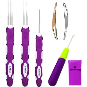 Dreadlocks Crochet Hooks with Ergonomic Handle,0.75mm Hair Crochet Needle