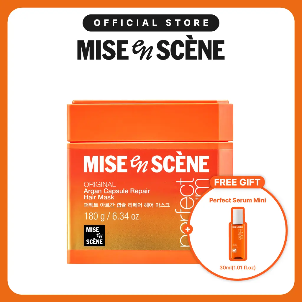 Perfect Argan Capsule Repair Hair Mask (6.34 oz / 180 g) | Mise En Scène | Korean Hair Mask for Damaged & Dry Hair, Intensive Repair, Shine & Smoothness, Home Care Treatment