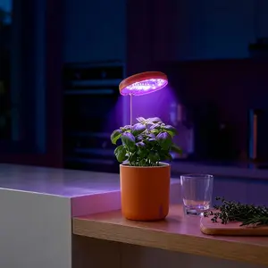 Mini Hydroponic System, LED Grow Light, Grow Light, Comes with a cup base, Full Spectrum & 3/9/12H Auto Timer, Less Water, Grow Light for Year-Round Herbs, Flowers, Vegetables in Home, And Perfect for Kitchen Office - Round Harvest in Small Spaces.