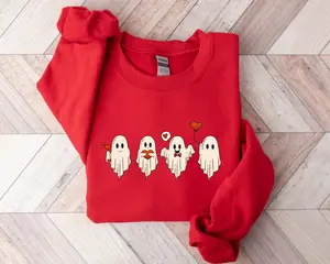 Cute Ghost Valentine Sweatshirt Spooky Valentine Aesthetic Cozy Crewneck