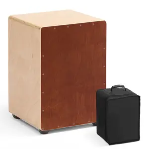 Birch Wood Cajon Box Drum, Wooden Percussion Instrument With Snare Wires, Portable Travel Bag, All-In-One Box Drum for Practice, Studio Recording, Live Performance, Durable Construction