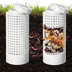 Worm Compost Bin, 2 Counts/set Worm Compost Bin with Lid, Space Saving Worm Tea Compost Tubes, Garden & Lawn Care Supplies