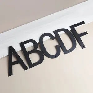 Large Metal Gate Number Plate 20x12cm with Screws, Outdoor Building Hotel Villa Address Sign, Durable and Weather Resistant