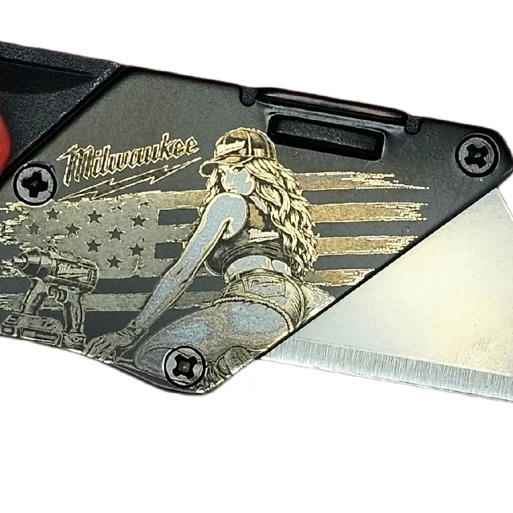laser engraved Milwaukee 1500 compact fastback booty girl