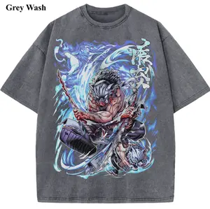 Inosuke Hashibira Vintage Wash Tee, Demon Slayer T-shirt, Anime Graphic Tees, Unisex Shirt, Anime Gift For Fan, Gym Workout Shirt, Menswear Womenswear Crew Neck Oversize Fit Heavy Cotton Top Streetwear Casual Crewneck