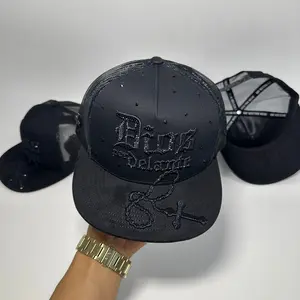 Dios Por Delante RHC Black Midnight Rosary Flat Bill SnapBack