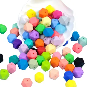 14mm Silicone Cube Beads, 20pcs/set Colorful 6-sided Beads, DIY Beads for DIY Handmade Pen, Keychain Pendant