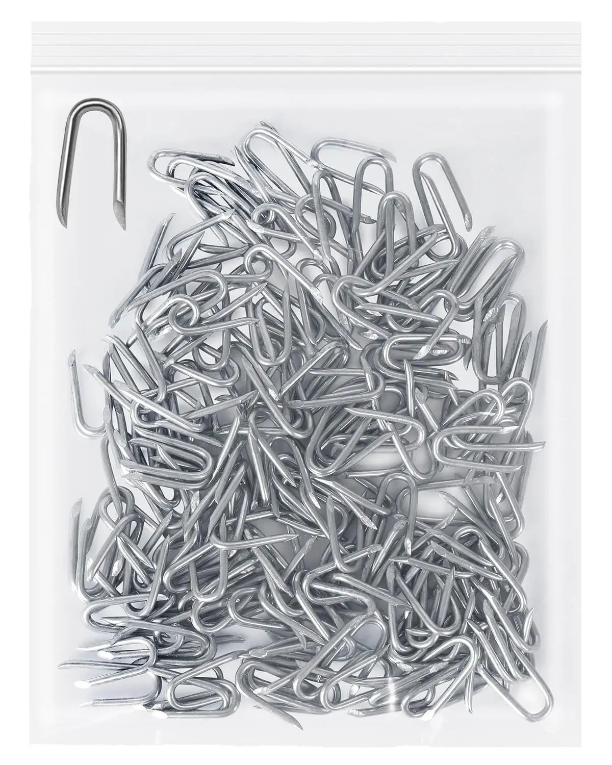 vensovo 200pcs Wire Fence Staple - Steel U-Shaped Nail for Wire Mesh, Galvanized Fasteners Nails for Fixing Wooden Fence Chicken Wire Staple