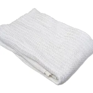 Thermal Blanket, Snag Free, Closed Weave, Twin Size, 3.0 lb, White