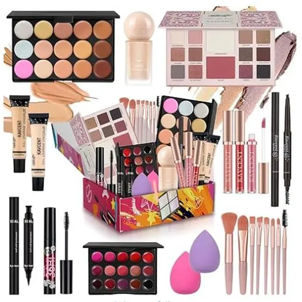All-in-One Makeup Kit for Women & Girls - Travel & Professional Makeup Set Includes Eyeshadow, Lipstick, Brow Pencil, Eyeliner & Brush Set