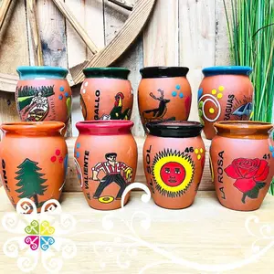 Set of 8 LoteriaMx Cantarito Cup - Fiesta Clay Cantarito - Cantarito Mexicano - Michelada Cup