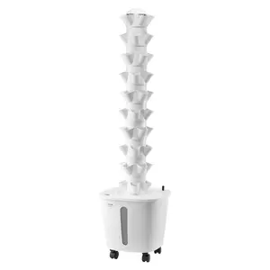 VEVOR Hydroponic Growing System, Summervibes,Summervibes, 50 Pods Vertical 10 Tiers Hydroponic Tower, Rolling Hydronic Garden with Water Pump & Wheels, Indoor Plants Germination Kit for Herbs Fruits & Vegetables